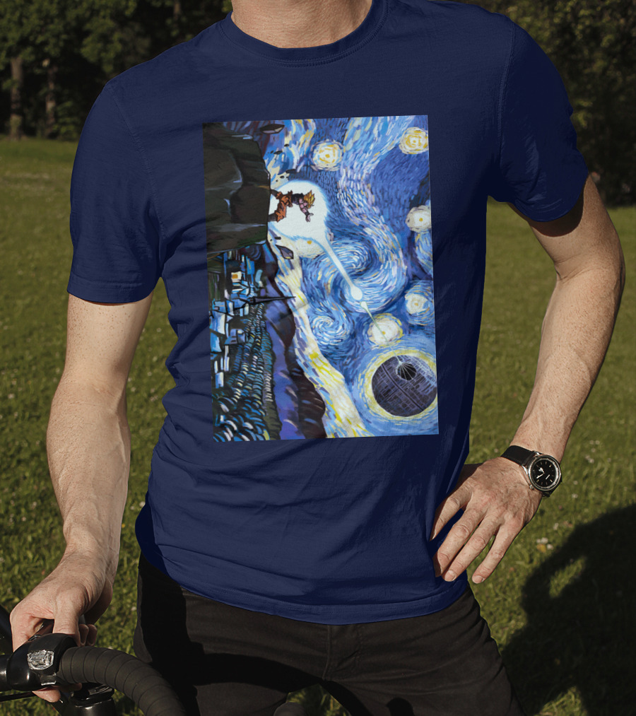 Son Goku Kamehameha Meets Death Star In Starry Night Fusion T-Shirt