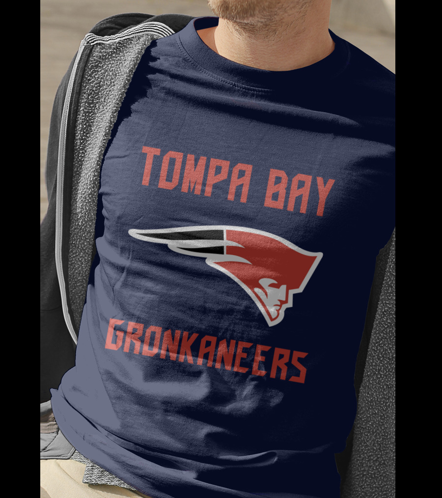 Tompa Bay Gronkaneers New England Patriots Logo Combination T-Shirt