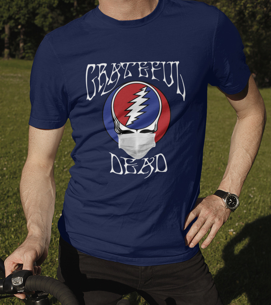 Grateful Dead Steal Your Face Mask Logo With Red And Blue Skull T-Shirt