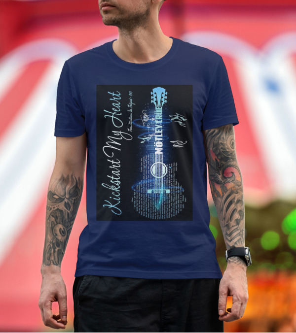 Premium T-Shirt: Kickstart My Heart Motley Crue Guitar Signatures Tour September 1989 T-Shirt Kickstart My Heart Motley Crue Guitar Signatures Tour September 1989 T-Shirt
