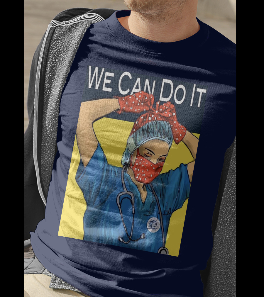 We Can Do It Nurse With Stethoscope And Red Bandana T-Shirt