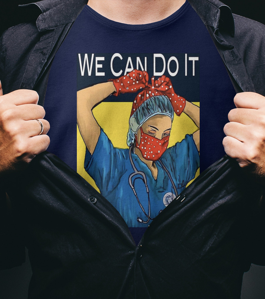 We Can Do It Nurse With Stethoscope And Red Bandana T-Shirt