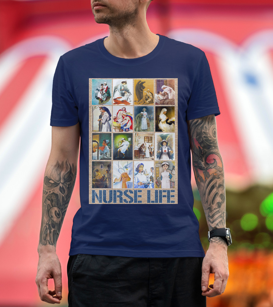 Nurse Life Vintage Nursing Images Collage T-Shirt