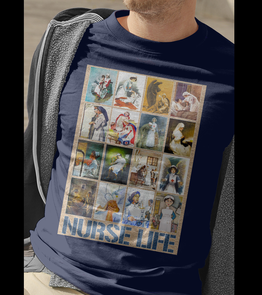 Nurse Life Vintage Nursing Images Collage T-Shirt