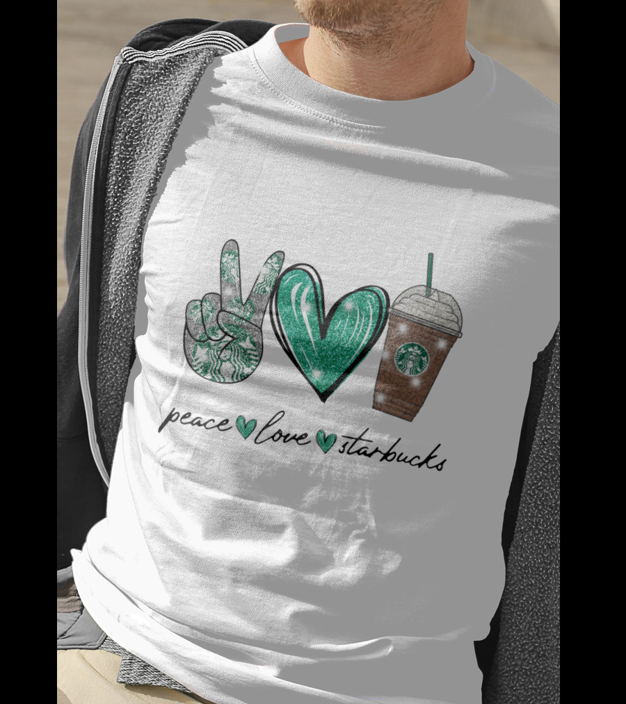 Peace Love Starbucks Coffee Vibes T-Shirt