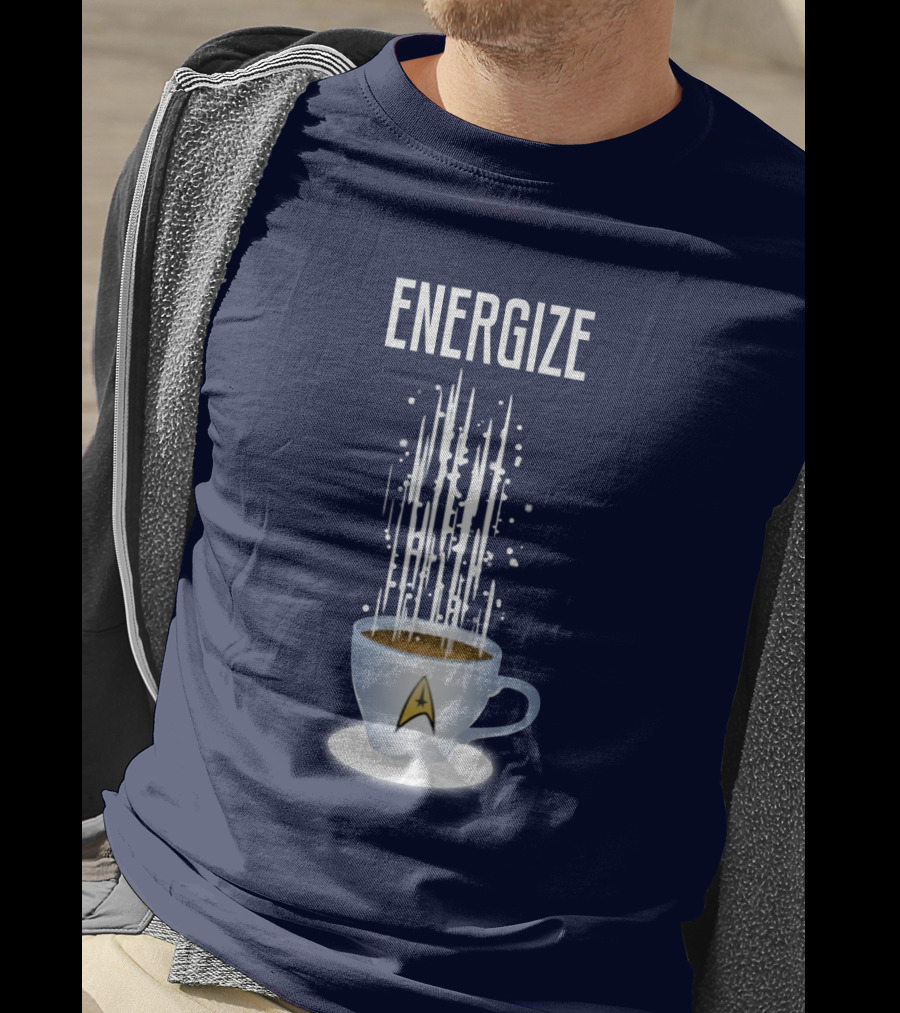 Energize Star Trek Coffee Oversized Plus Size T-Shirt
