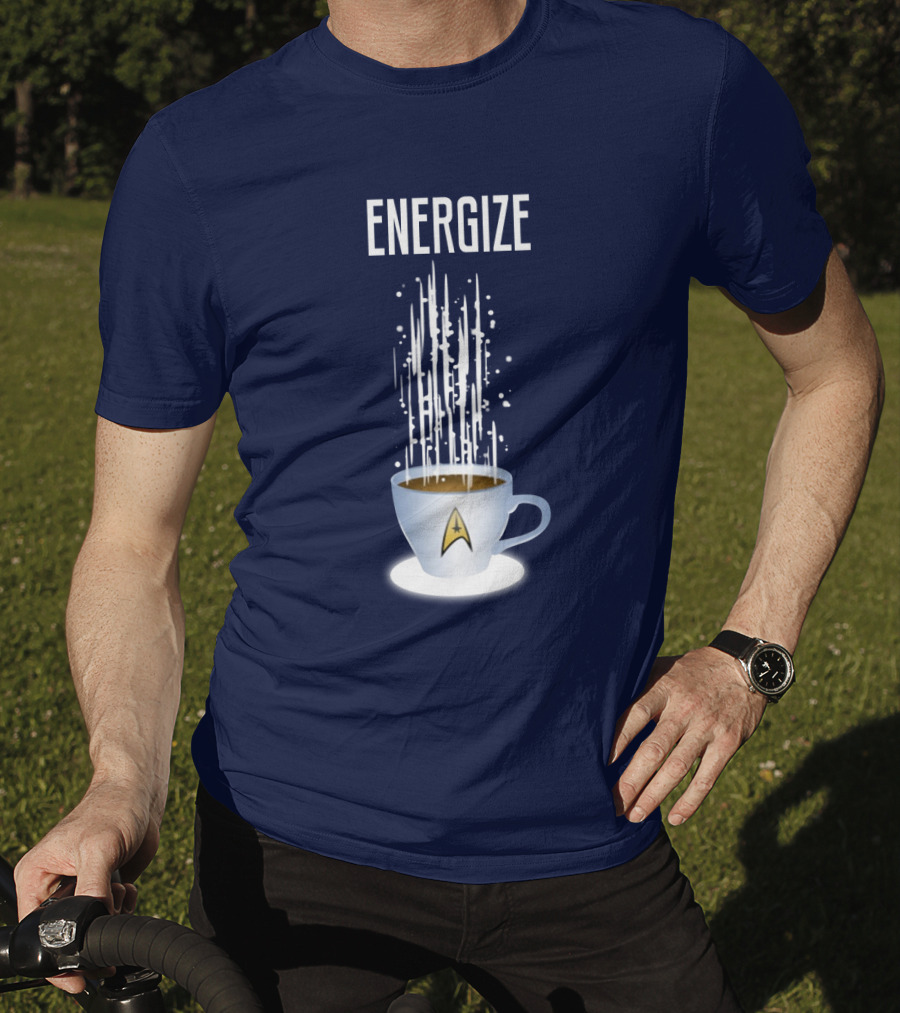 Energize Star Trek Coffee Oversized Plus Size T-Shirt