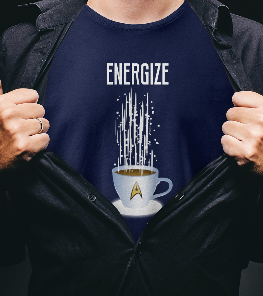 Energize Star Trek Coffee Oversized Plus Size T-Shirt