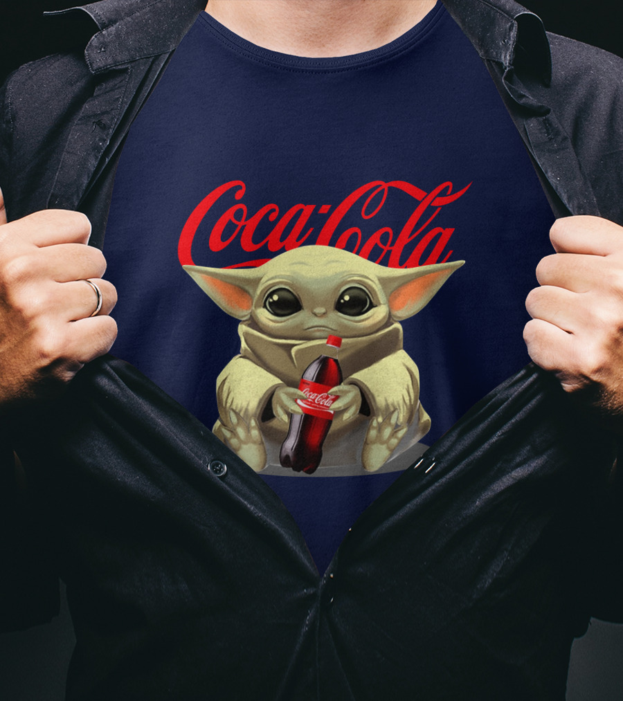 Star Wars Baby Yoda Holds Coca Cola Bottle T-Shirt