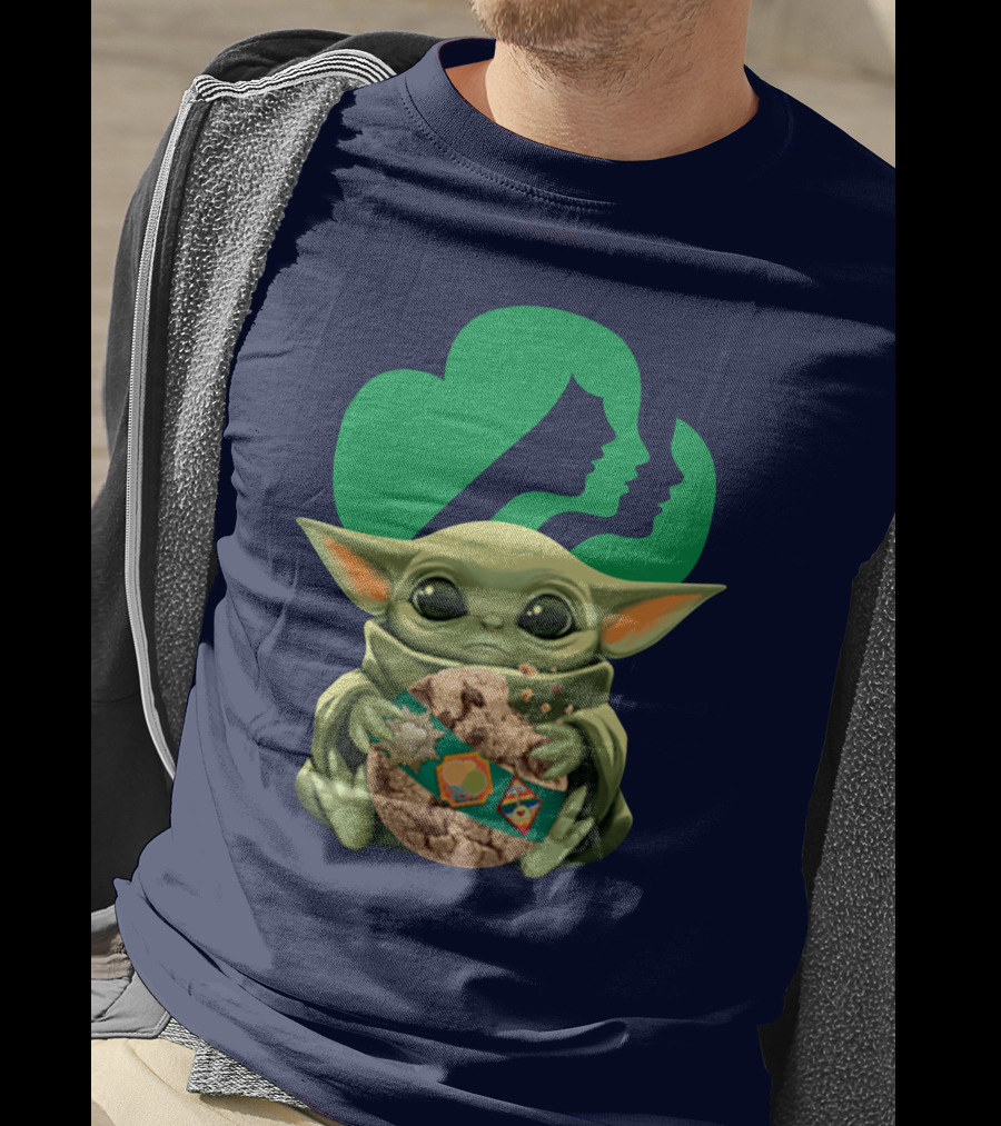Star Wars Baby Yoda Hug Girl Scout Cookie T-Shirt