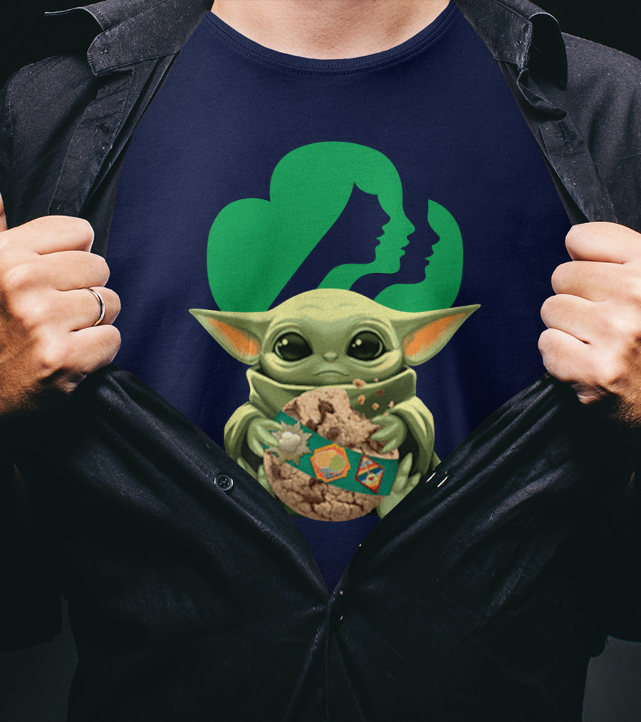 Star Wars Baby Yoda Hug Girl Scout Cookie T-Shirt