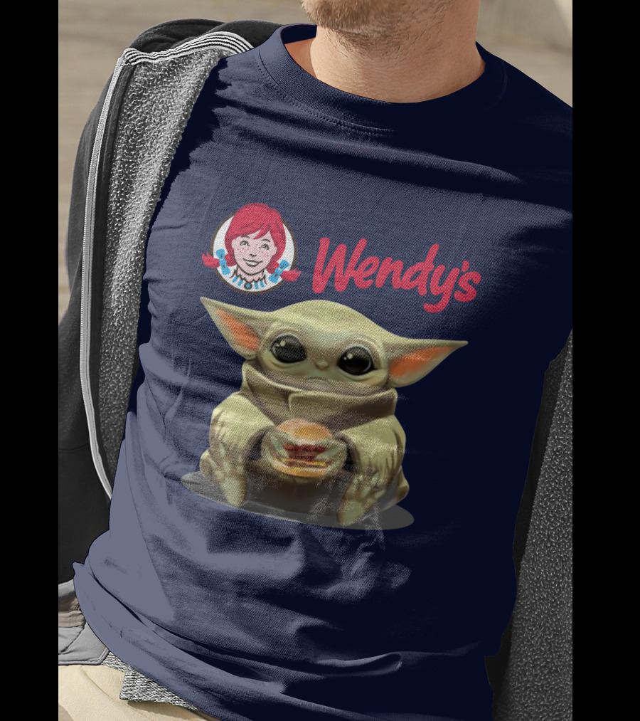 Baby Yoda Hugging Wendy's Hamburger Star Wars T-Shirt