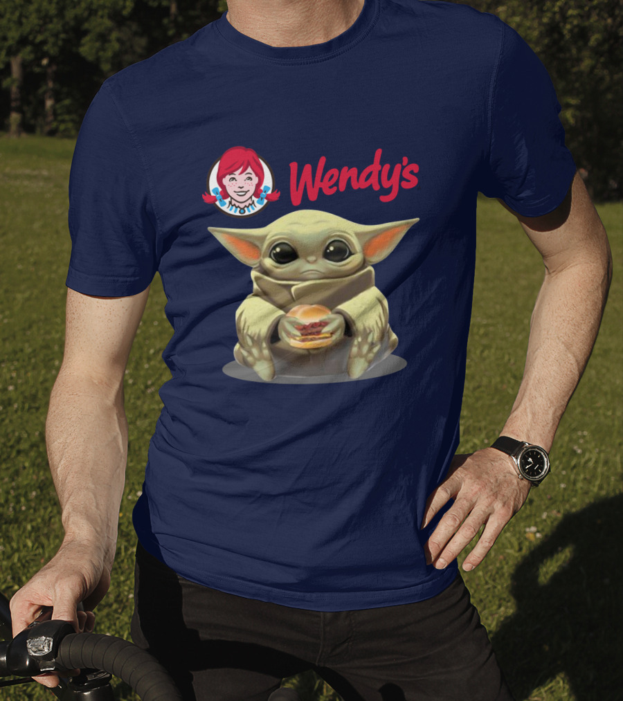 Baby Yoda Hugging Wendy's Hamburger Star Wars T-Shirt