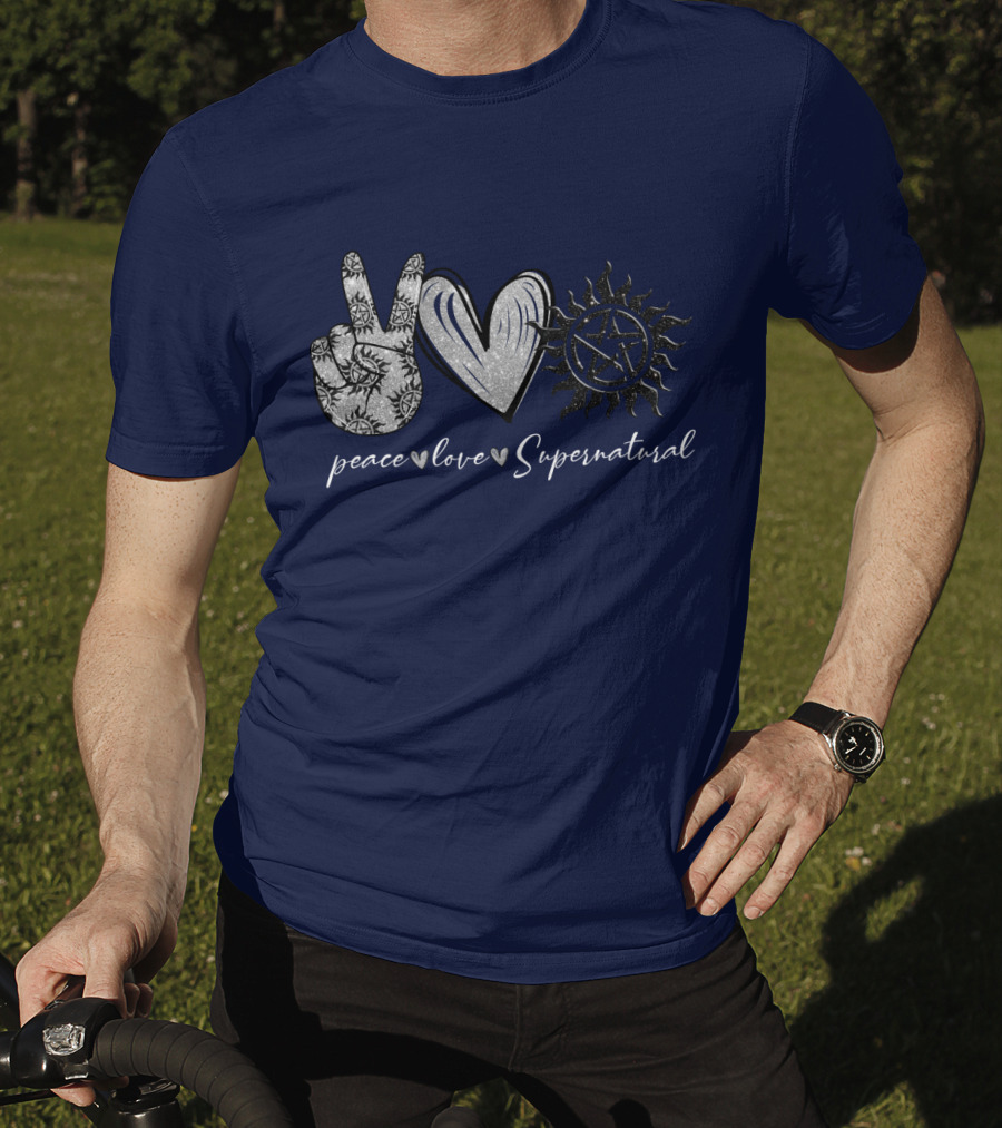 Peace Love Supernatural Oversized Plus Size Iconic Symbolic T-Shirt