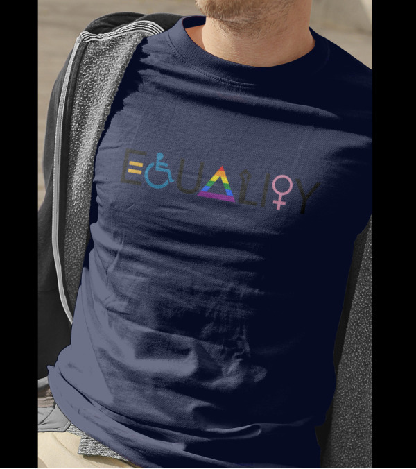 Equality Symbol Plus Size Oversized Rainbow Accessibility Gender Sign T-Shirt