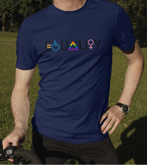 Equality Symbol Plus Size Oversized Rainbow Accessibility Gender Sign T-Shirt
