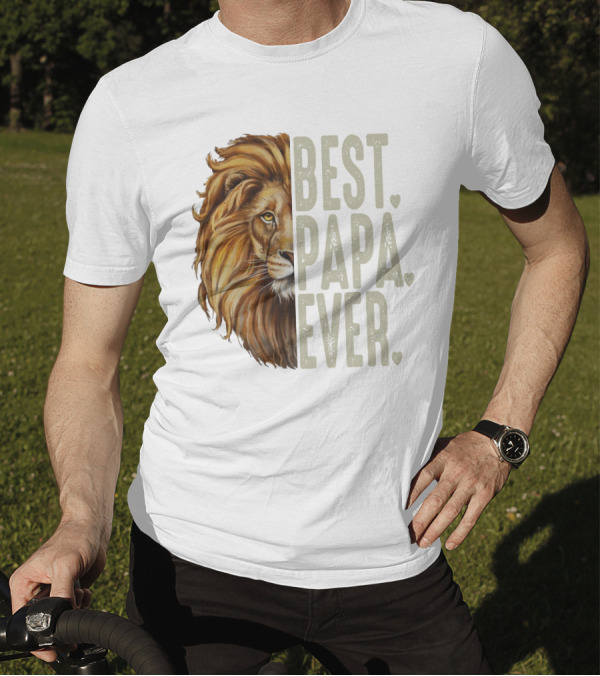 Lion Best Papa Ever Plus Size Oversized T-Shirt