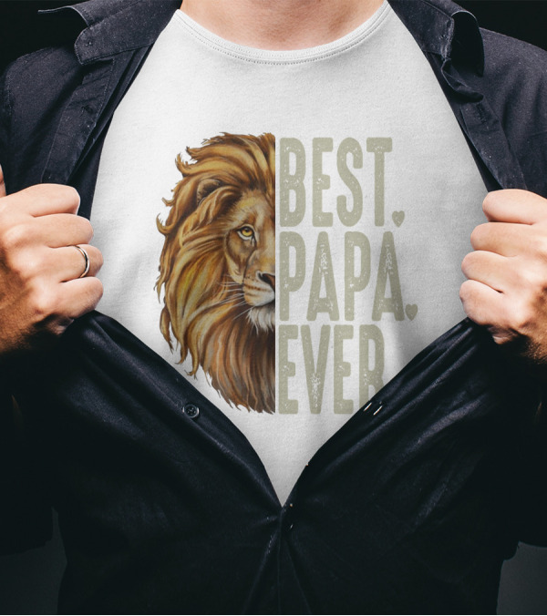 Lion Best Papa Ever Plus Size Oversized T-Shirt