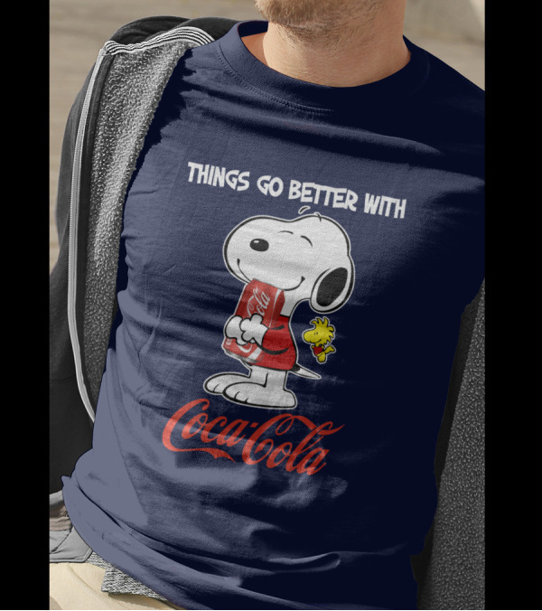 Snoopy Woodstock Things Go Better With Coca Cola T-Shirt