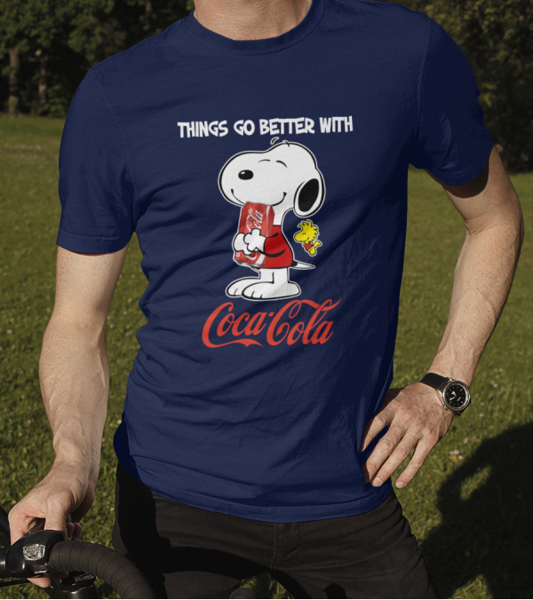 Snoopy Woodstock Things Go Better With Coca Cola T-Shirt