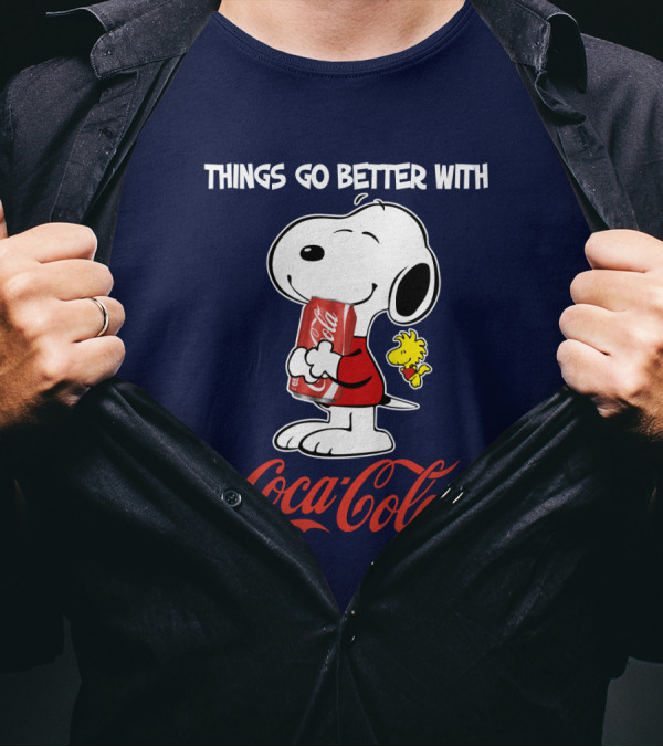 Snoopy Woodstock Things Go Better With Coca Cola T-Shirt