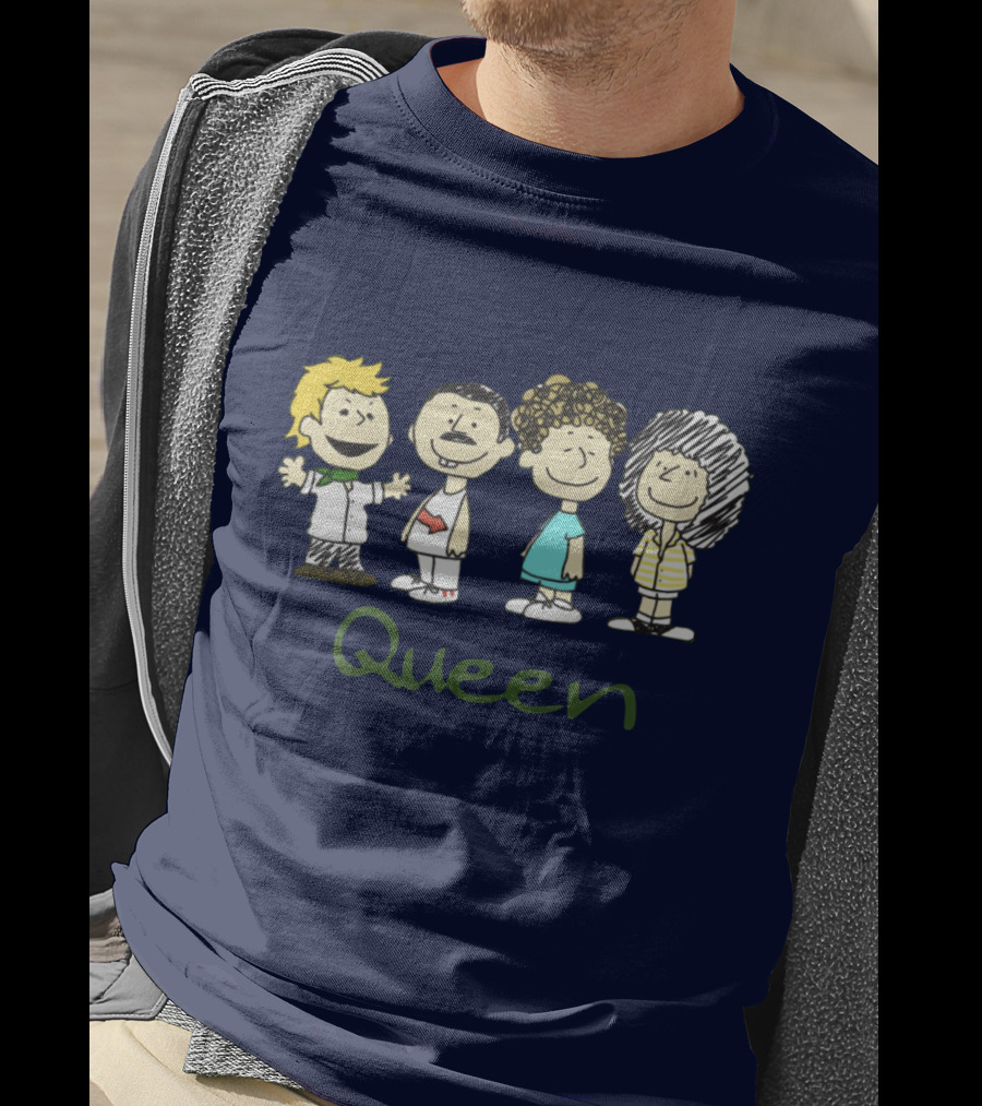 Queen Band Peanuts Snoopy And Friends Freddie Brian Roger John T-Shirt