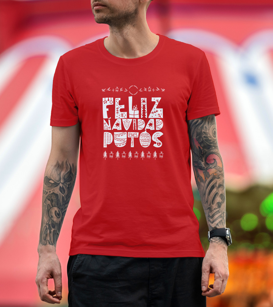 Feliz Navidad Putos Christmas Trees Ornaments T-Shirt