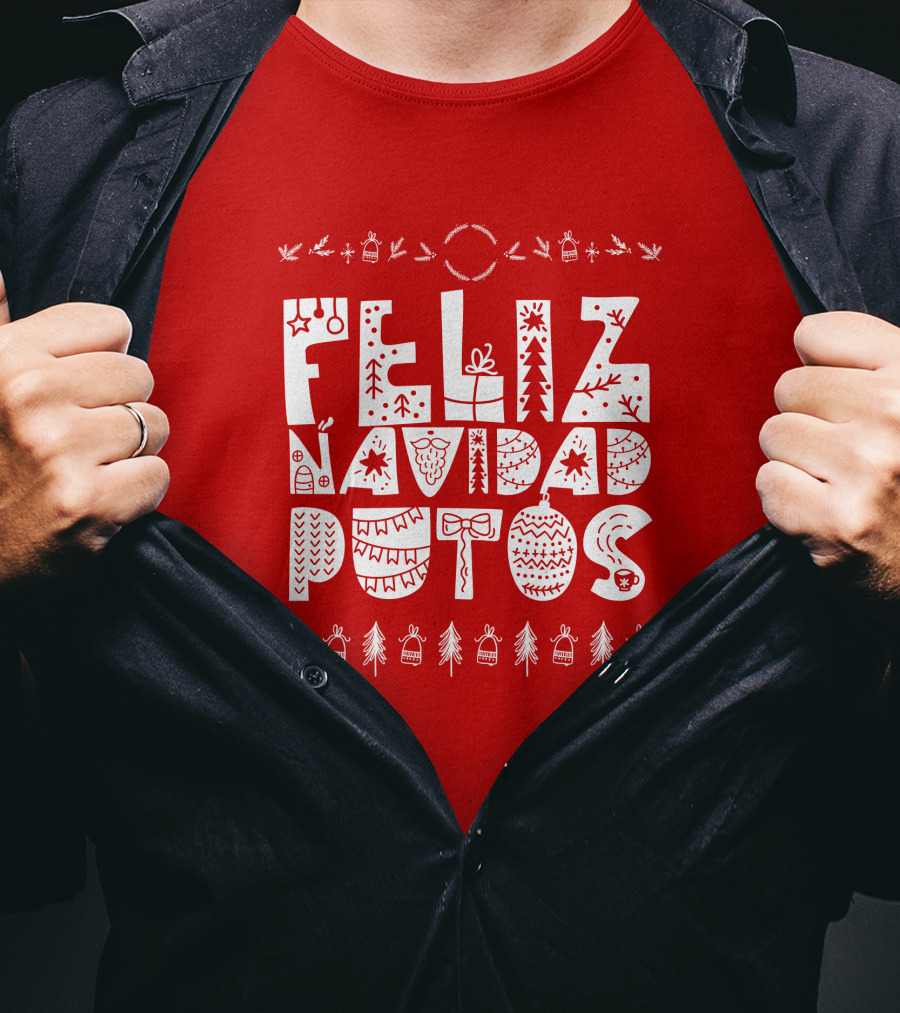 Feliz Navidad Putos Christmas Trees Ornaments T-Shirt