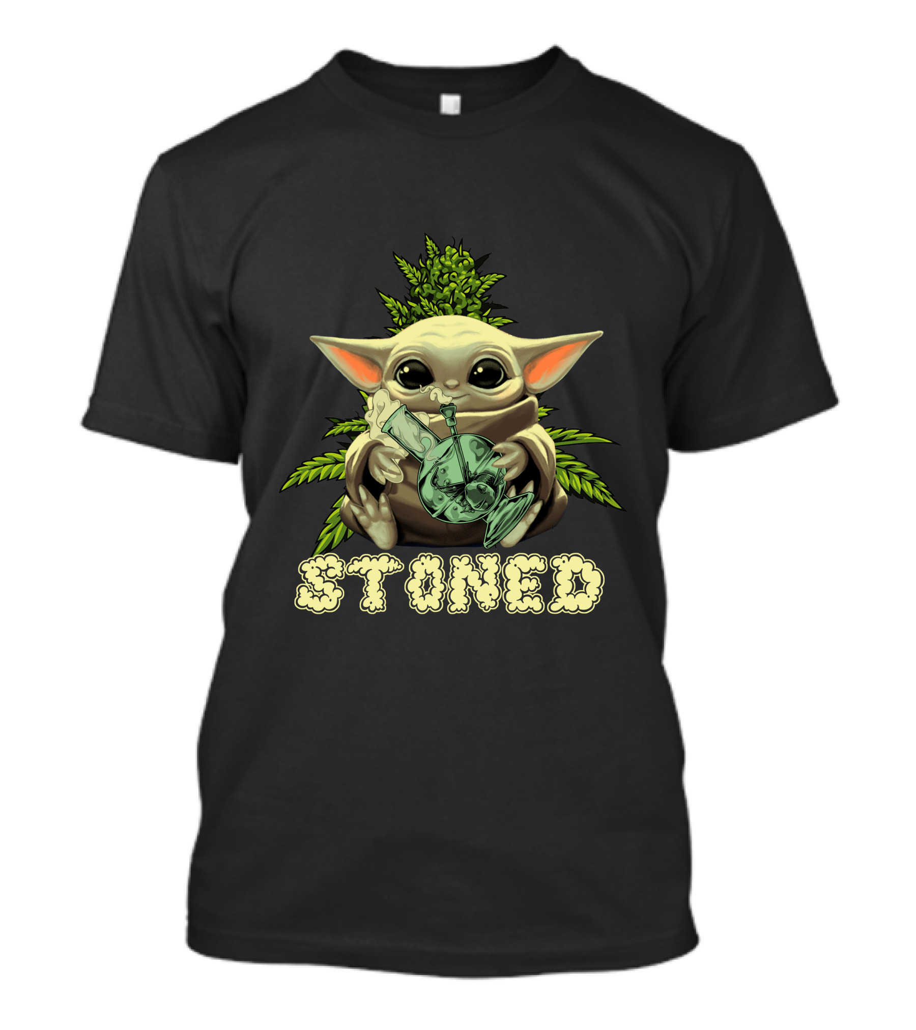 Yoda Baby Stoned Leaf Bong T-Shirt