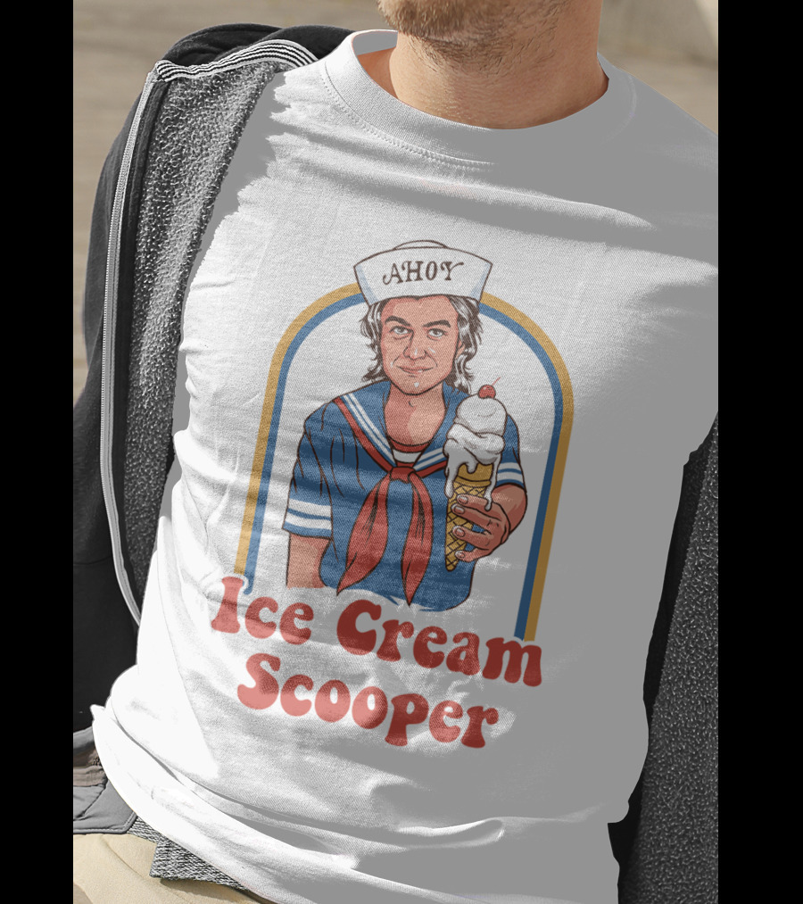 Ahoy Ice Cream Scooper Steve Harrington Sailor Outfit Cone T-Shirt