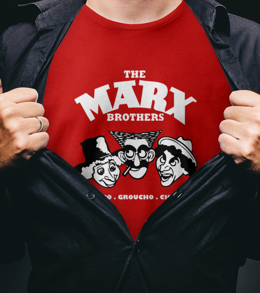 The Marx Brothers Harpo Groucho Chico Classic Comedy Icons Red T-Shirt