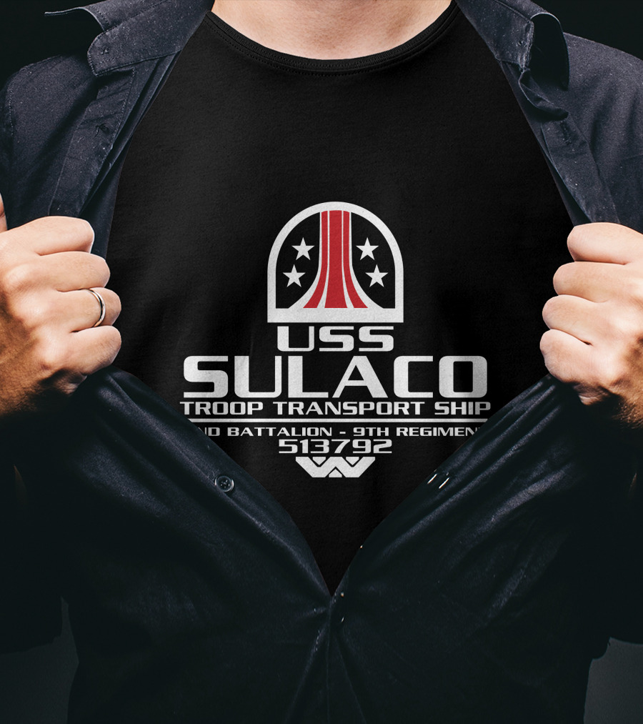 USS Sulaco Troop Transport Ship 2nd Battalion 9th Regiment 513792 Alien T-Shirt