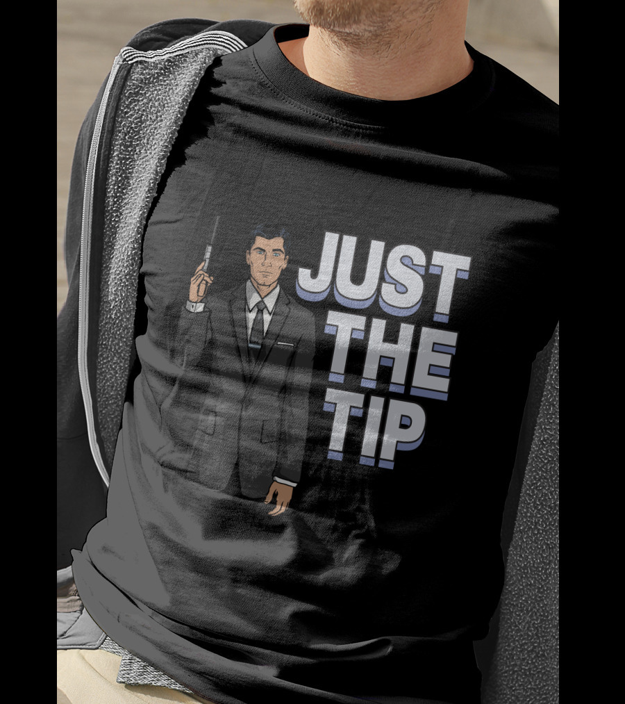 Archer Just The Tip Text Cartoon Character In Suit T-Shirt