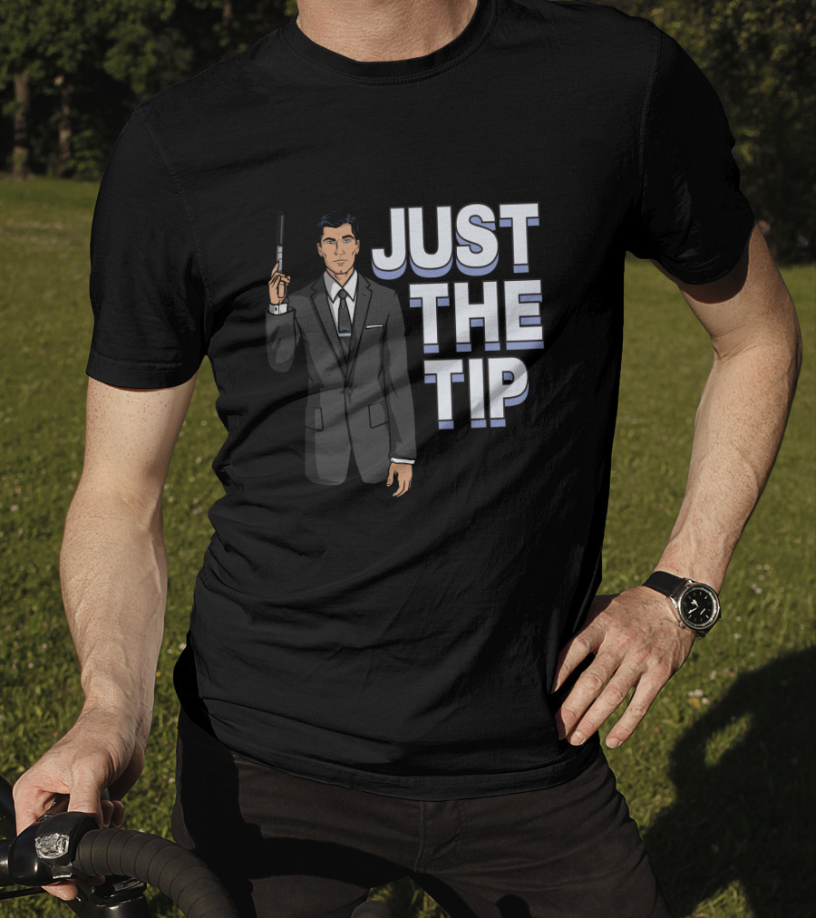 Archer Just The Tip Text Cartoon Character In Suit T-Shirt
