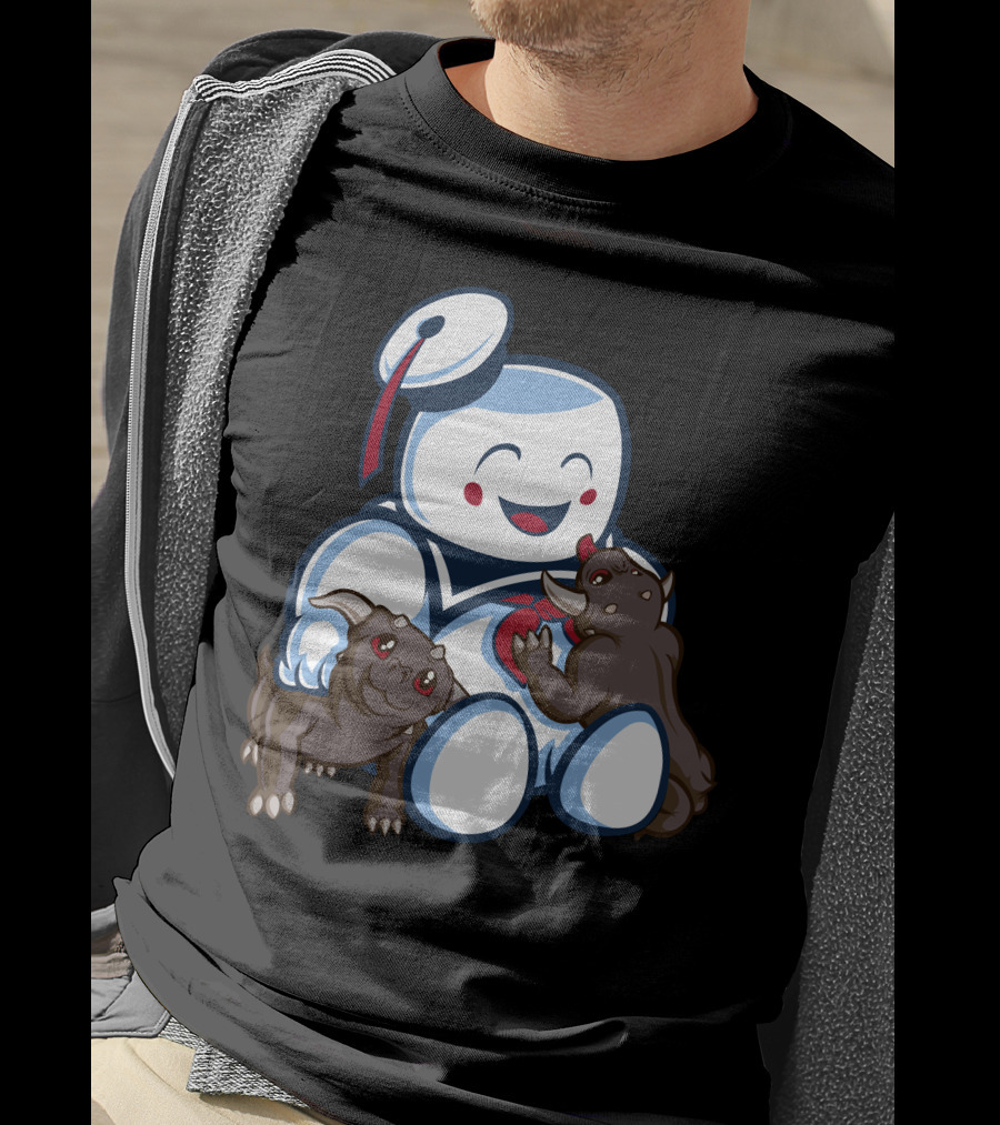 Stay Puft Marshmallow Man And Terror Dogs Ghostbusters Cuteness T-Shirt