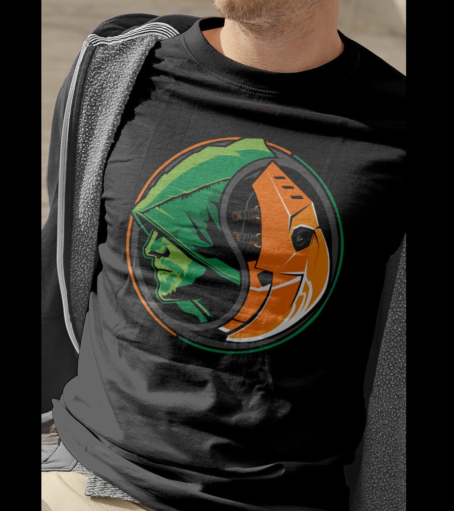 Green Arrow Slade Deathstroke Yin Yang T-Shirt