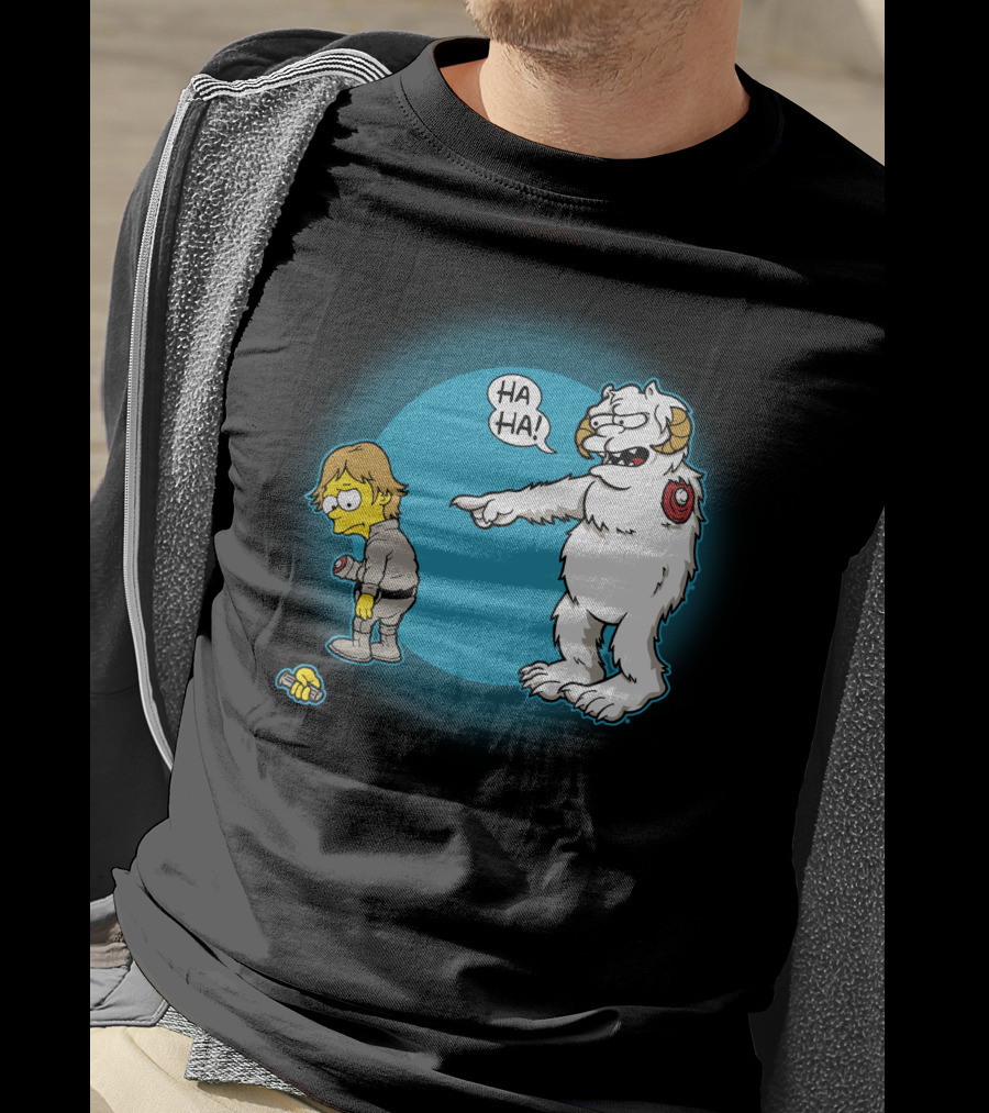 Ha-Hoth Star Wars Bart Simpson Wampa Nelson Muntz T-Shirt