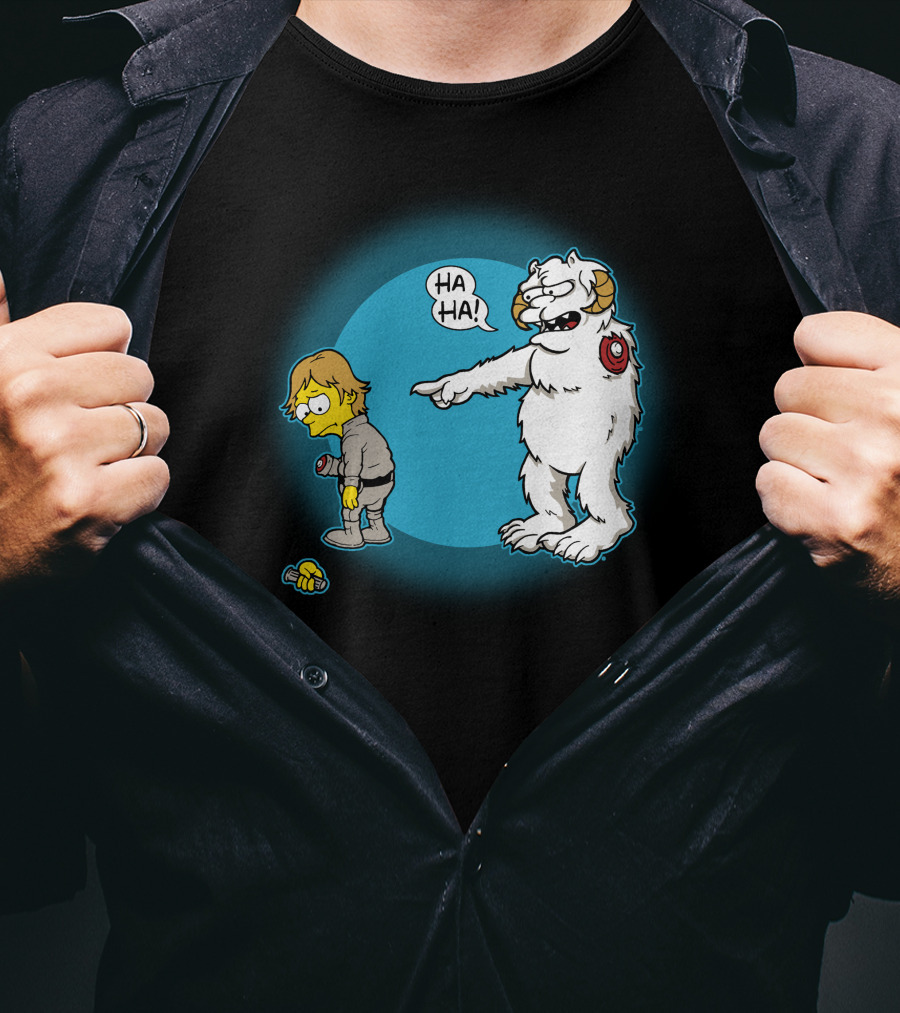 Ha-Hoth Star Wars Bart Simpson Wampa Nelson Muntz T-Shirt