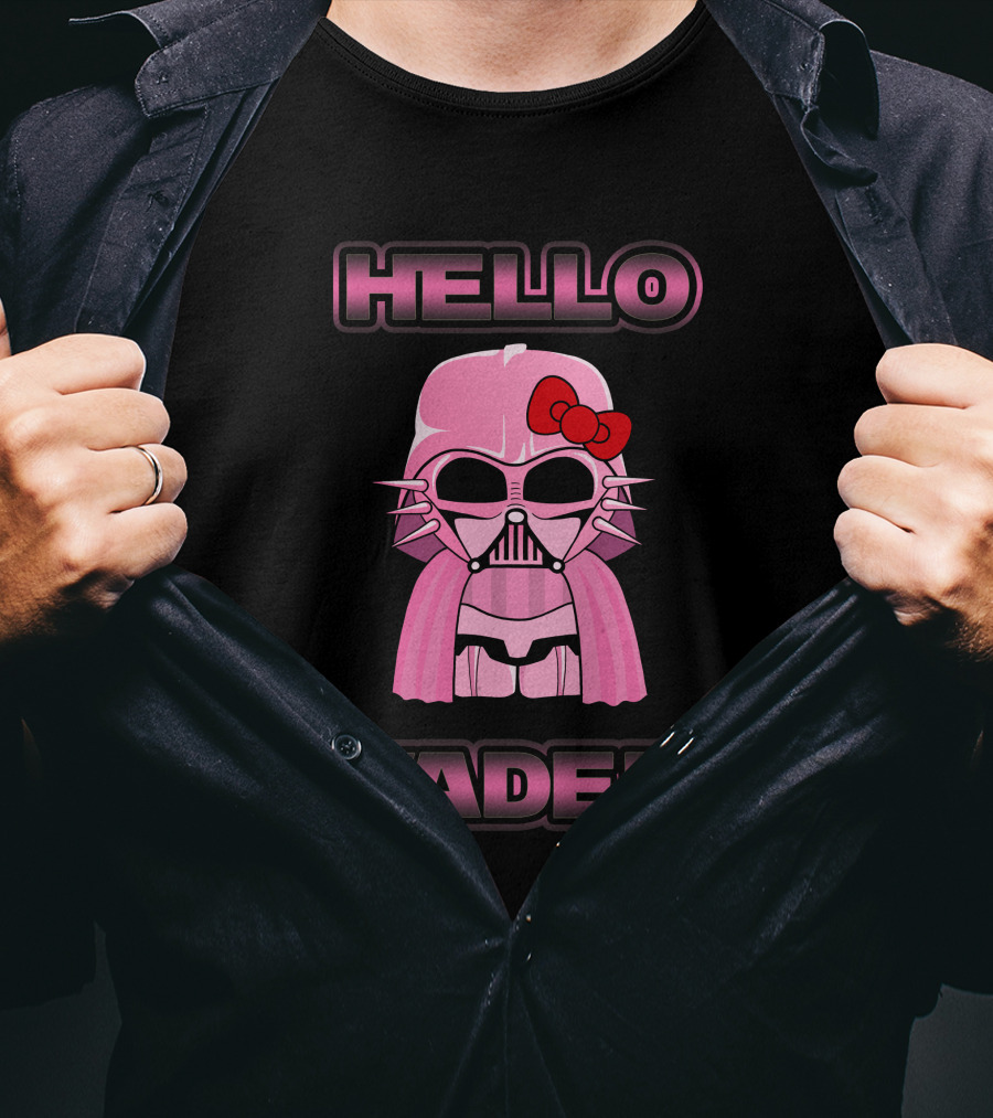 Hello Kitty Star Wars Hello Vader Pink Bow Helmet T-Shirt