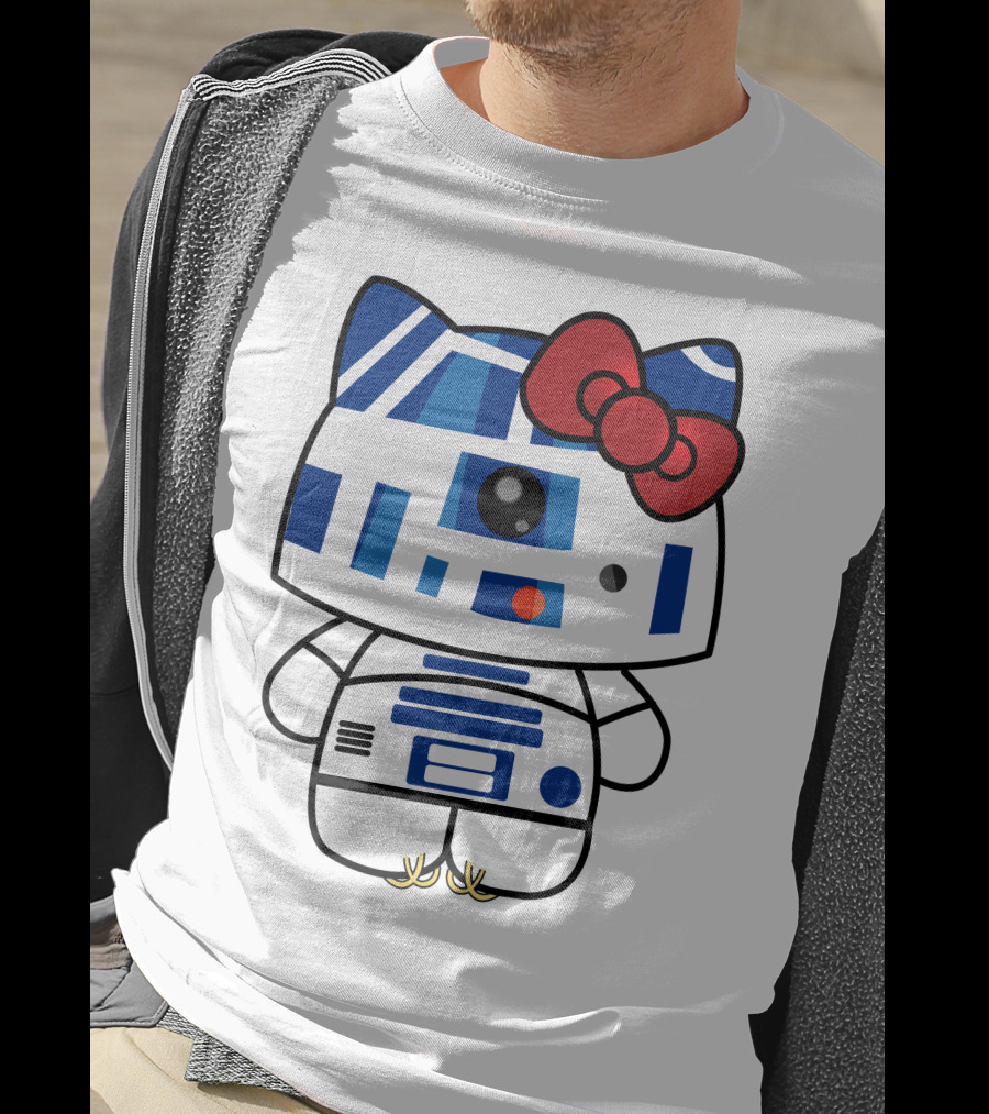 Hello Kitty Star Wars R2D2 Character Fusion With Bow T-Shirt