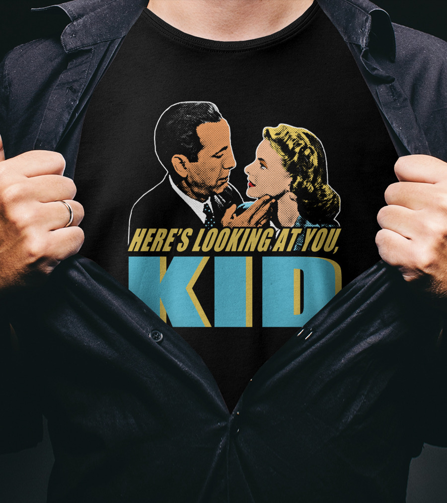 Here's Looking At You Kid Casablanca Movie Scene Retro T-Shirt