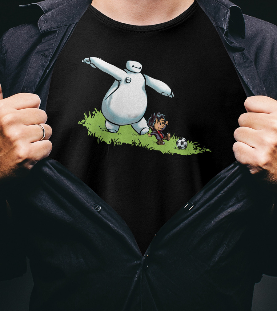 Hiro And Baymax Playing Soccer Big Hero 6 T-Shirt