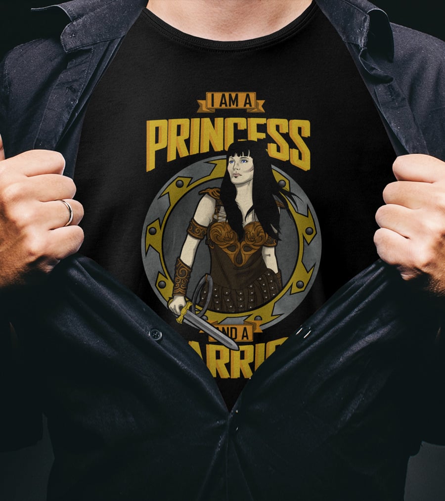 I Am A Princess And A Warrior With Sword In Armor Circle T-Shirt