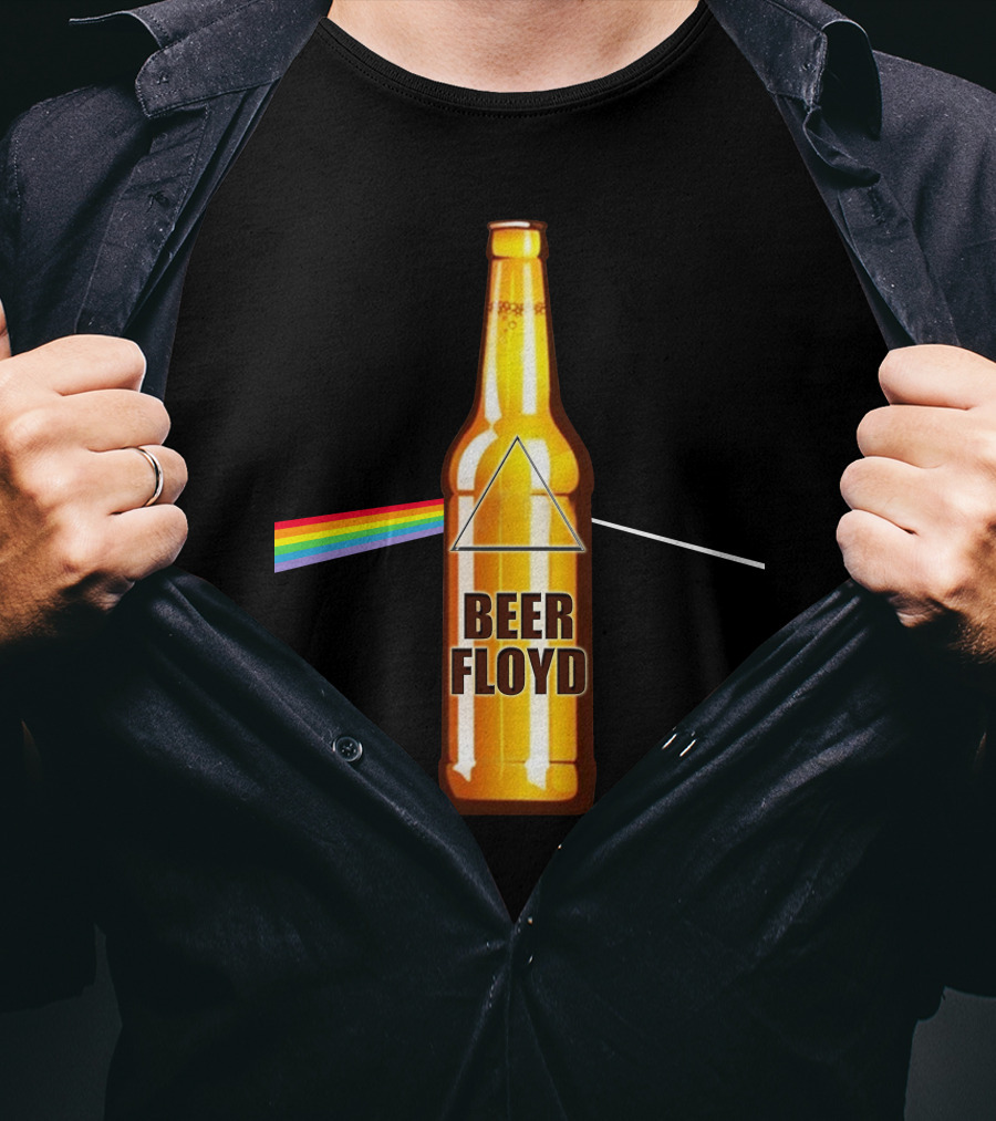Beer Floyd Prism Bottle Rainbow Dark Side T-Shirt