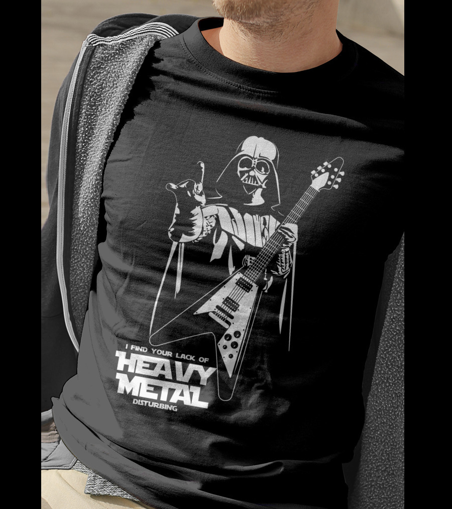 I Find Your Lack Of Heavy Metal Disturbing Star Wars Darth Vader Playing Guitar T-Shirt