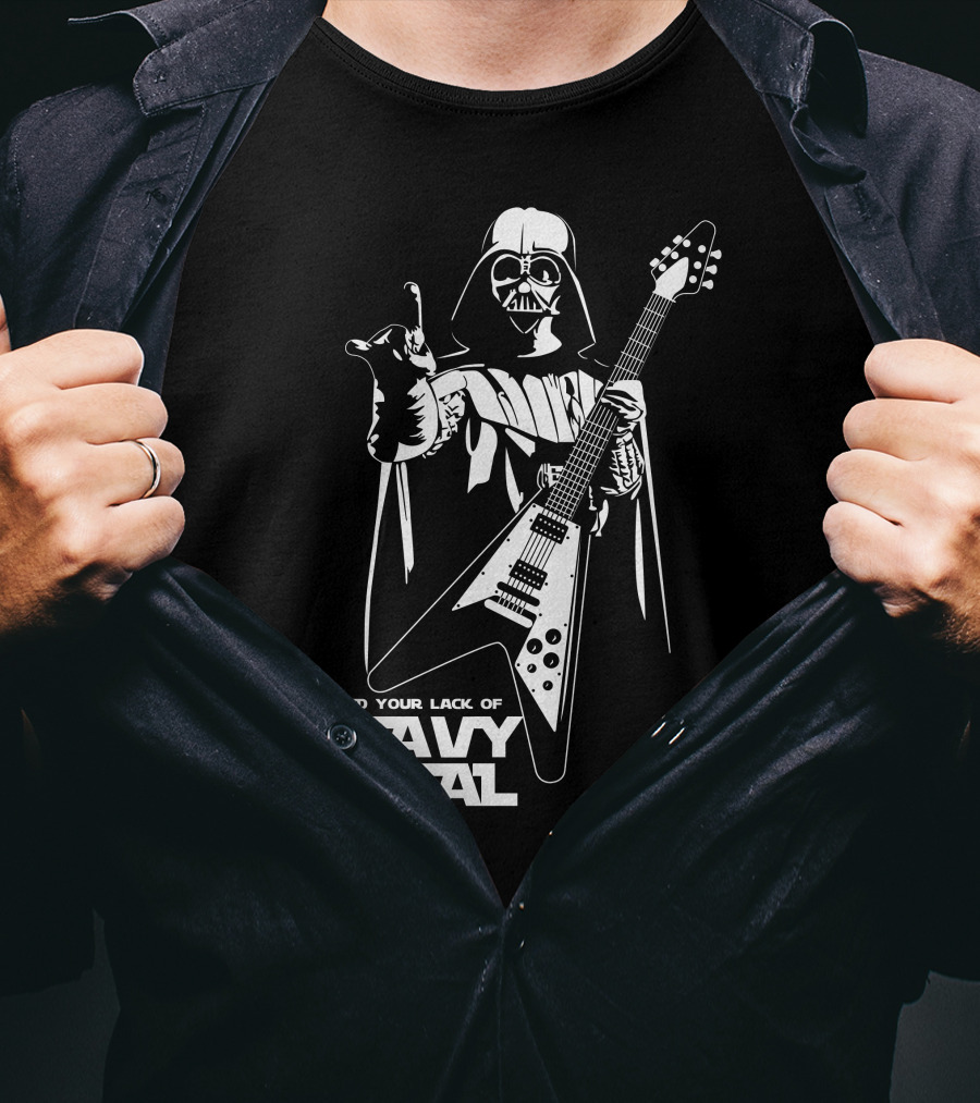 I Find Your Lack Of Heavy Metal Disturbing Star Wars Darth Vader Playing Guitar T-Shirt