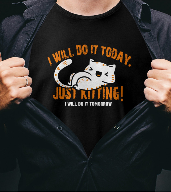 I Will Do It Today Just Kitting I Will Do It Tomorrow T-Shirt