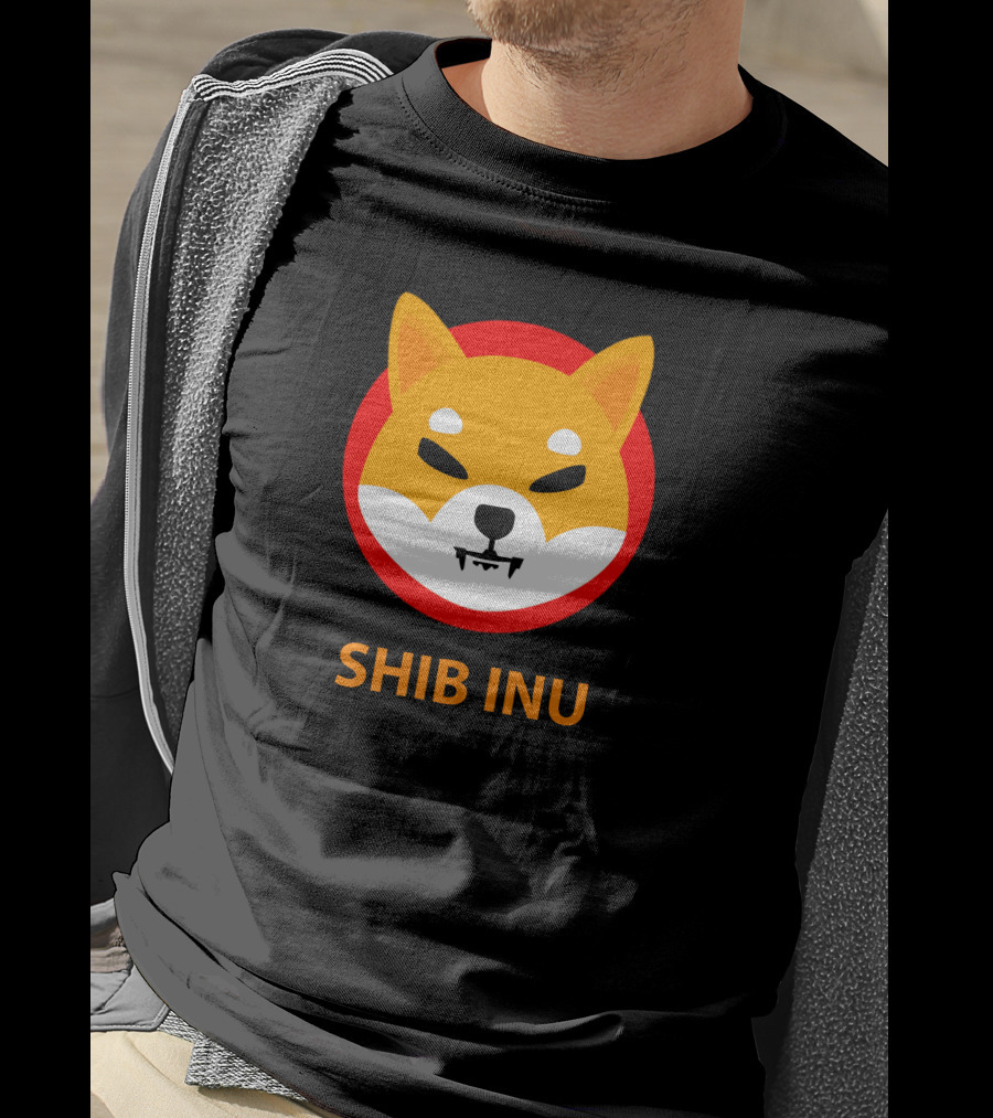 SHIB INU Coin Crypto Logo Red Circle T-Shirt