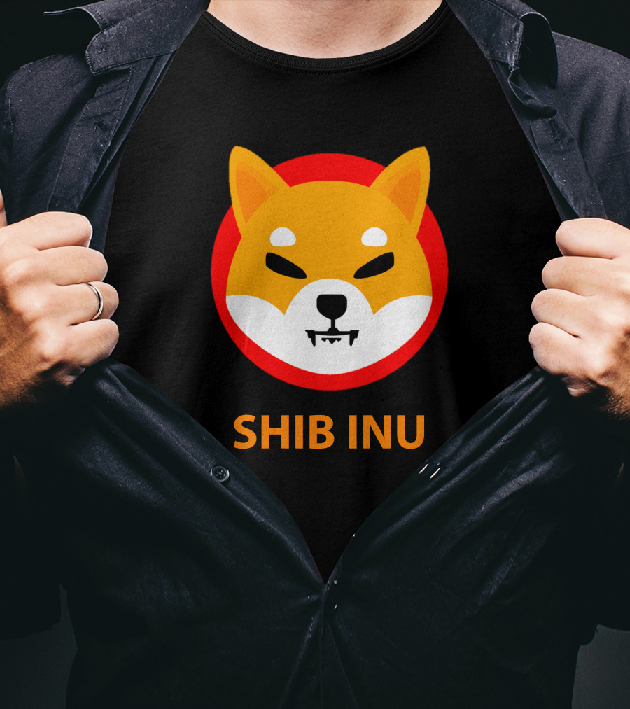 SHIB INU Coin Crypto Logo Red Circle T-Shirt
