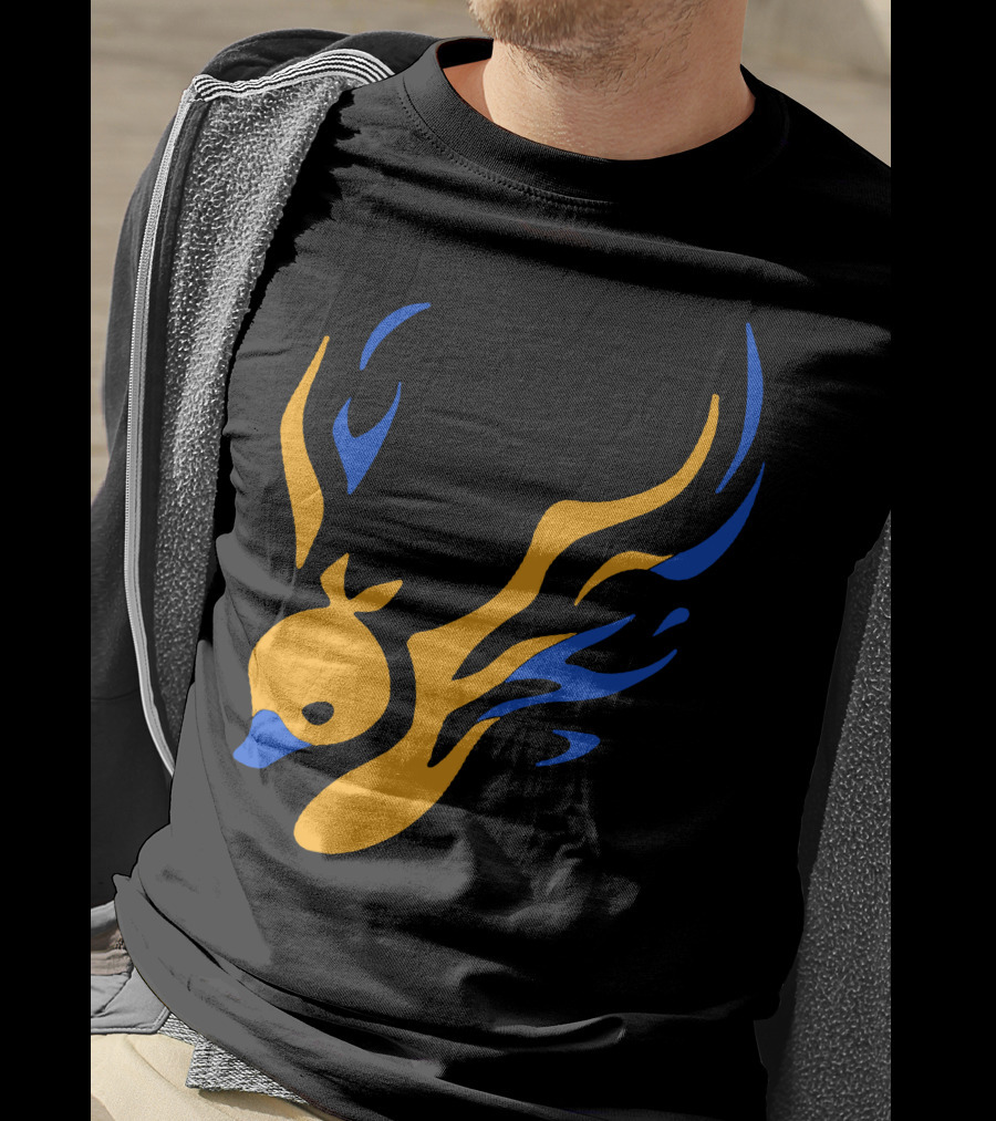 Uhiuhihn Phoenix Inspired Iconic Blue And Orange T-Shirt